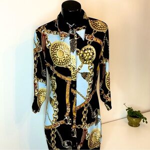 FASHION Nova Gold Chain Ornate Blouse - Designer Inspired